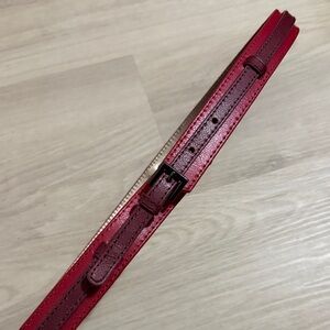 Adjustable Red Leather Strap with Black Buckle